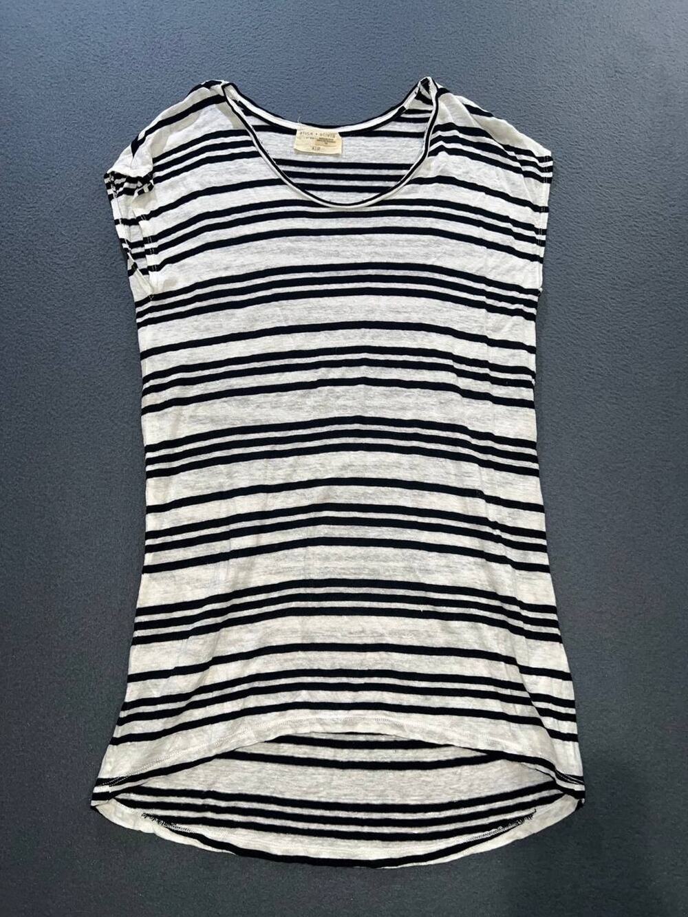 Alice + Olivia Air Striped Scoopneck Linen Blend Dress Size Small A011059